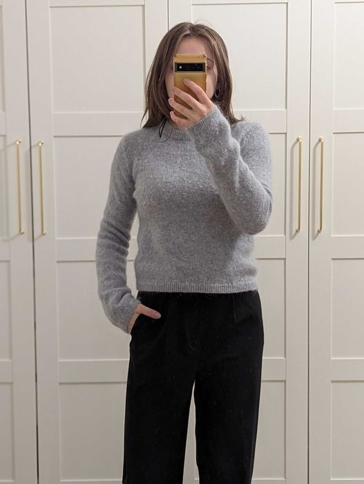 Sweter szary hm moher wełna 36