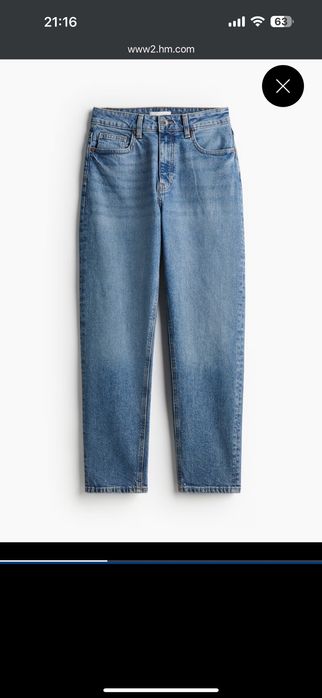 Джинси mom h&m сині