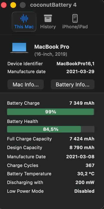 Продам свій Macbook pro 16 16GB 2019 i9 1tb. Ідеальний стан.