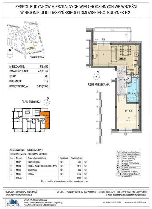 Mieszkanie F2.M13 - 42,06 m2 + skrytka lokatorska K10 - 2,83 m2