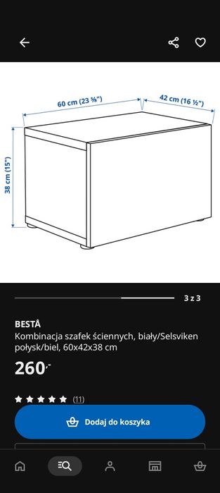 Szafka IKEA Besta 60cm, biały połysk, jak nowa