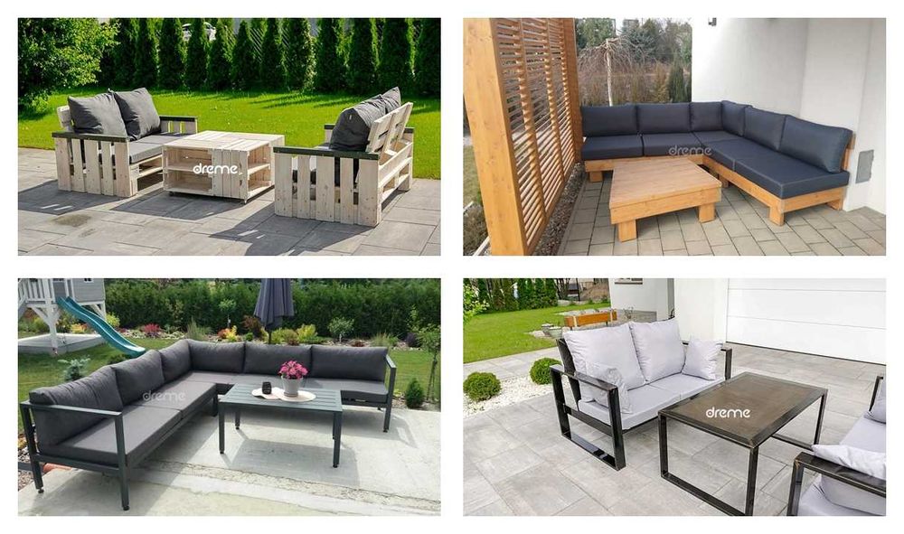 naroznik z palet taras balkon drewniany leżanka poduchy na wymiar