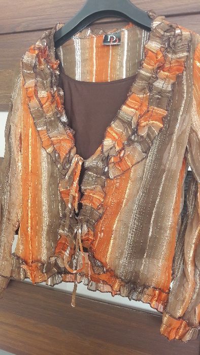 Bluzka na okazje na imprezę ze złotą nitką rozmiar XS/S