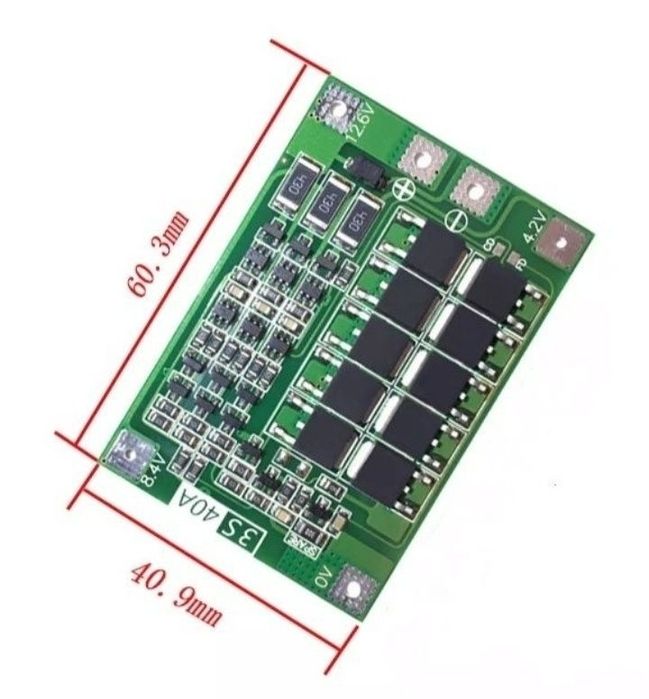 BMS 3S 40А (12,6V) БМС с балансировкoй для Li-Ion аккумуляторoв

BMS 3