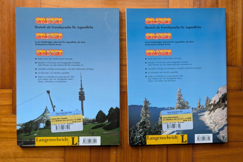 Lote 2 Livros Alemão - Curso "Sowieso" 1 e 2 (Langenscheidt)