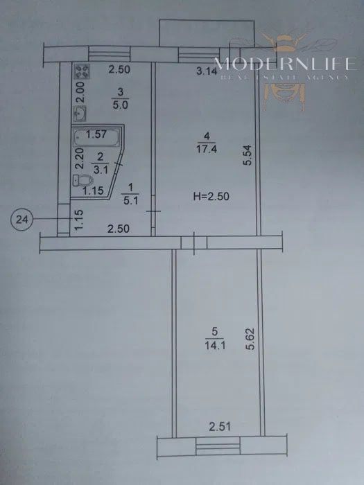 Продаж 2-кімнатної квартири вул. Дніпровська 2 м. Вишгород