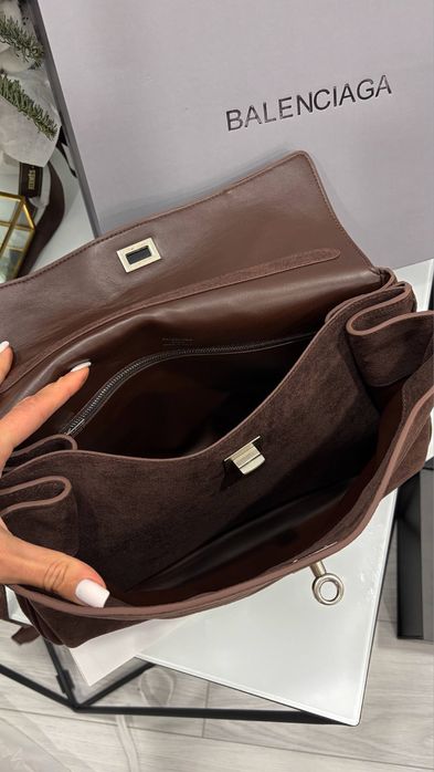 Сумка Balenciaga Rodeo замшева | шоколадна