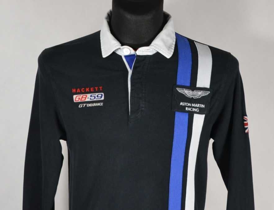 HACKETT Aston Martin Racing Koszulka Polo Męska L Longsleeve Oryginał