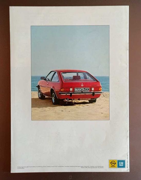 1979 brochura folheto original Opel Manta B