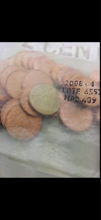 Moeda rara de 2cent Portugal 2008 no cunho de 10cent