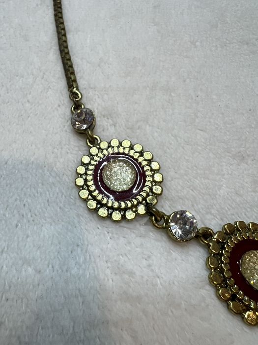 Naszyjnik indyjski cyrkonie kryształki vintage szykowny elegancki 37