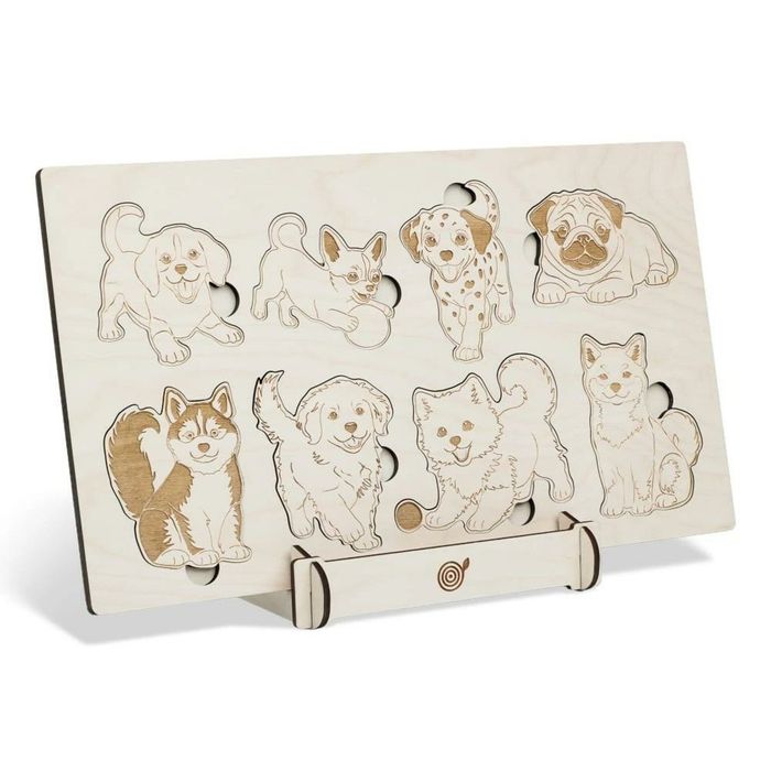 Puzzle drewniane Psijaciele Rasy psów ,470x270 mm