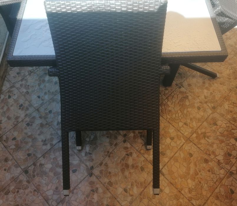 Mesa para jardim terraço mais 6 cadeiras para exterior