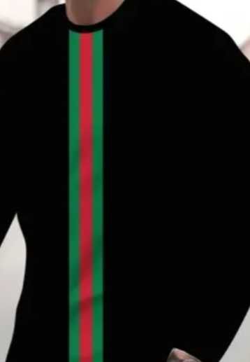 Komplet dresowy czarny zielone czerwony pasy L XL