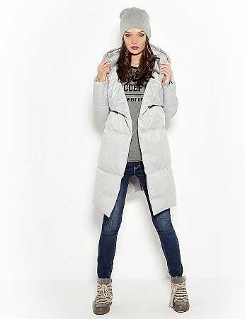 Diverse Meloe melanżowa szarość, efektowna i ciepła kurtka/płaszcz r M