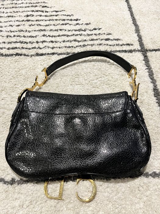 Torebka Christian Dior Calfskin Stingray Embossed Double Saddle Bag
