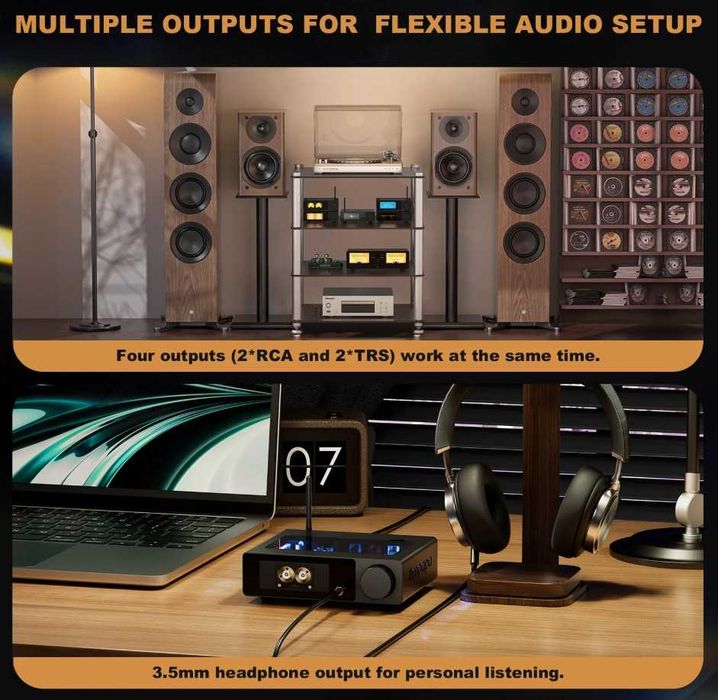 Ampapa Q1 HIFI DAC ESS9039+AK4493 ЦАП BT 5.2 DSD515