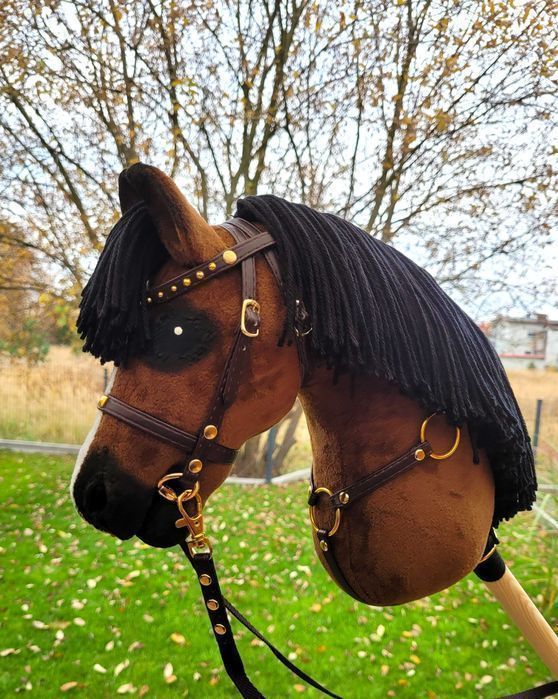 Konik Hobby Horse A4 ręcznie szyty z minky, zestaw z ogłowiem #175