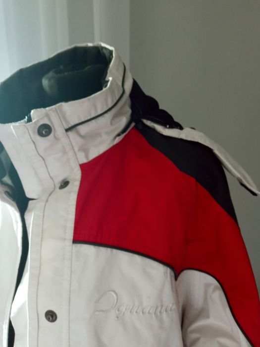 Kurtka damska zimowa 40 iguana bialo.czerwona