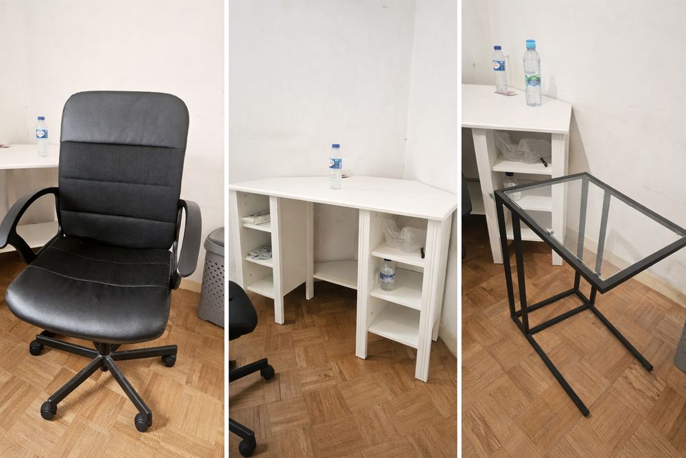 Cadeira + Mesa + Mesinha Cabeceira