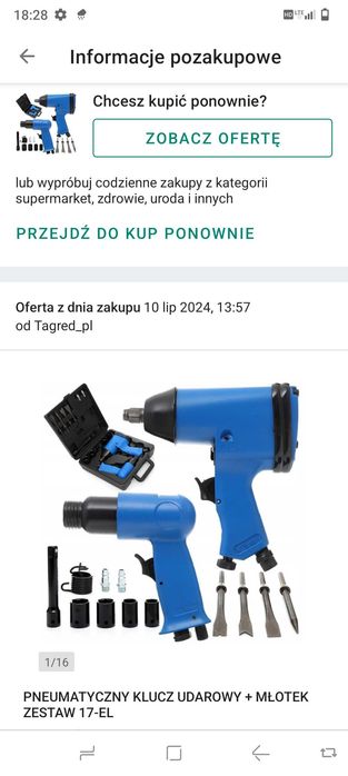 Pneumatyczny Klucz Udarowy+Młotek Niebieski
