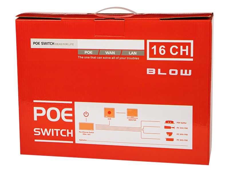 Switch BLOW 16xPoE 100Mbs 240W BL-SW18-16P 2×UpLink