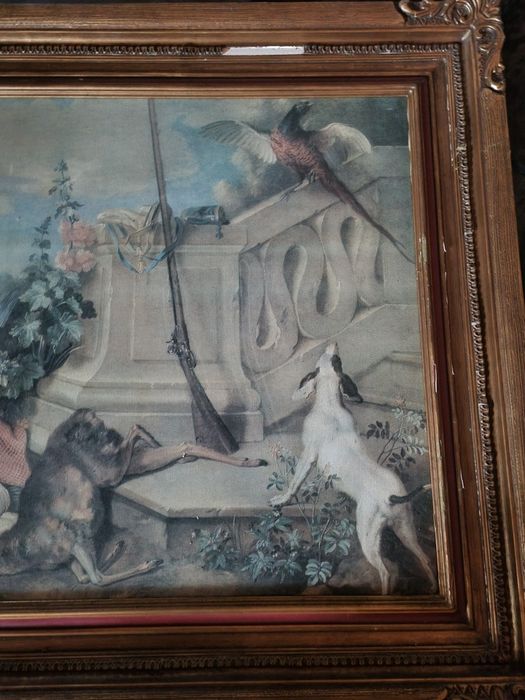 Quadro "Regresso à Caça" de I. BAPTISTE OUDRY