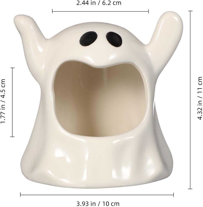 Świecznik na tealight Ceramiczny Duszek 11 cm - Dekoracja Halloween