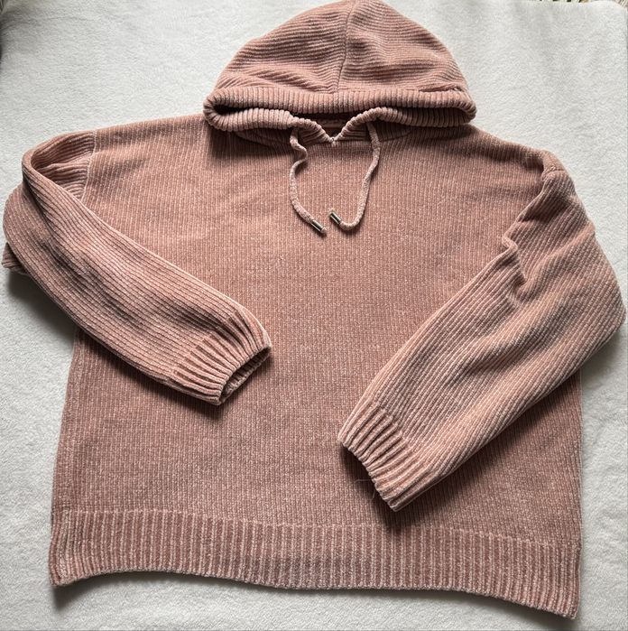 Bluza Primark S – krój oversize różowa welurowa z kapturem