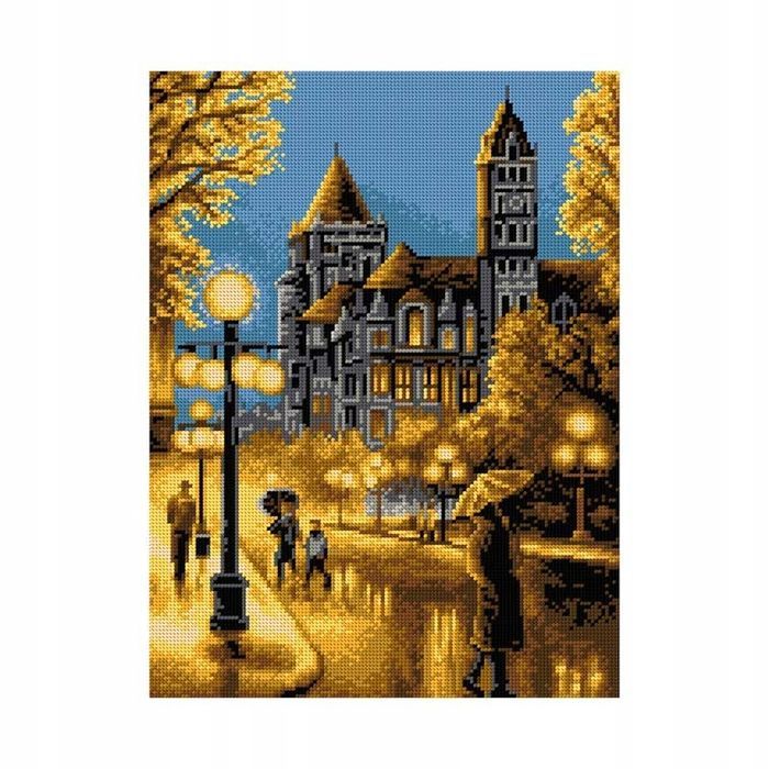 Kanwa z nadrukiem deszczowa ulica (8036)