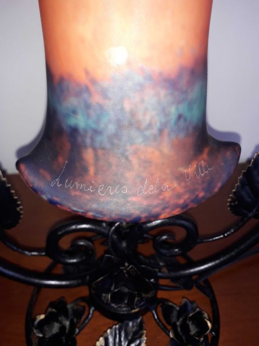 Par de candeeiros antigos Franceses assinados "Lumieres de la ville"