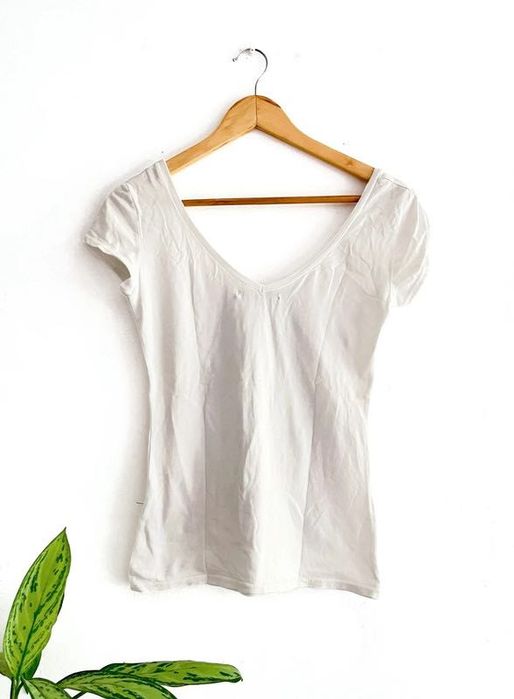 T-shirt Vintage Bershka Branca Algodão  Tamanho L