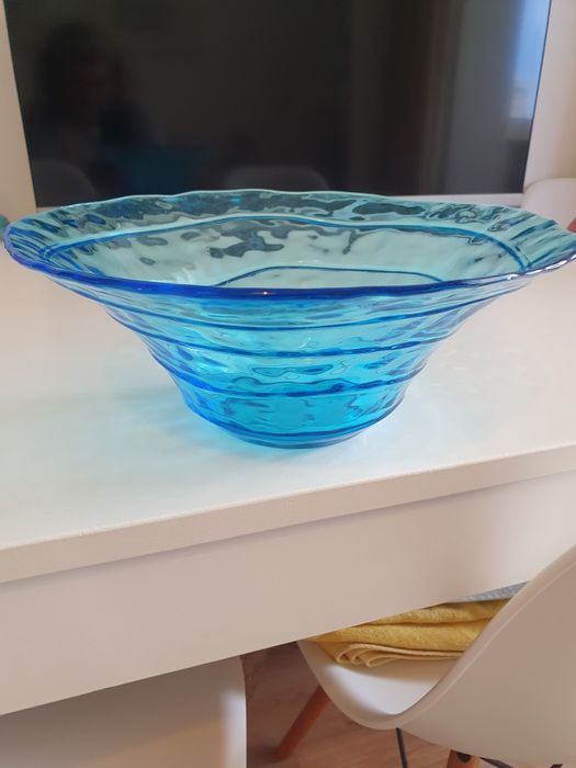 Saladeira de vidro + prato