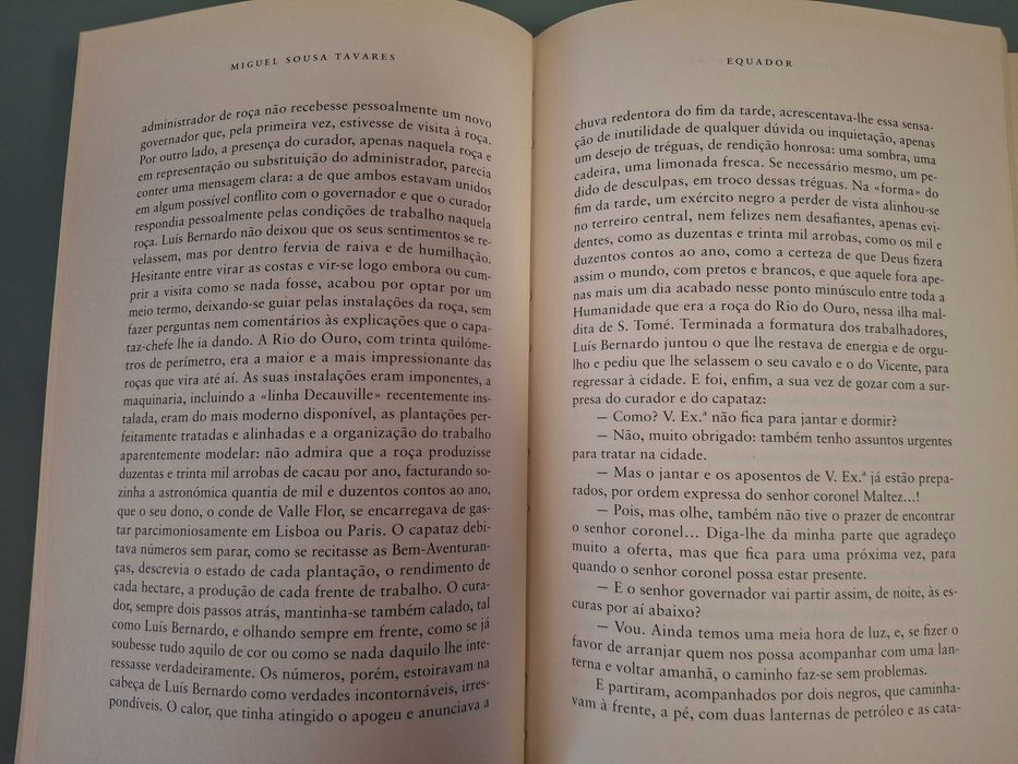 Livro "Equador", de Miguel Sousa Tavares
