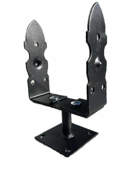 Podstawa słupa regulowana 120-200mm + stopka OZDOBNA CZARNA