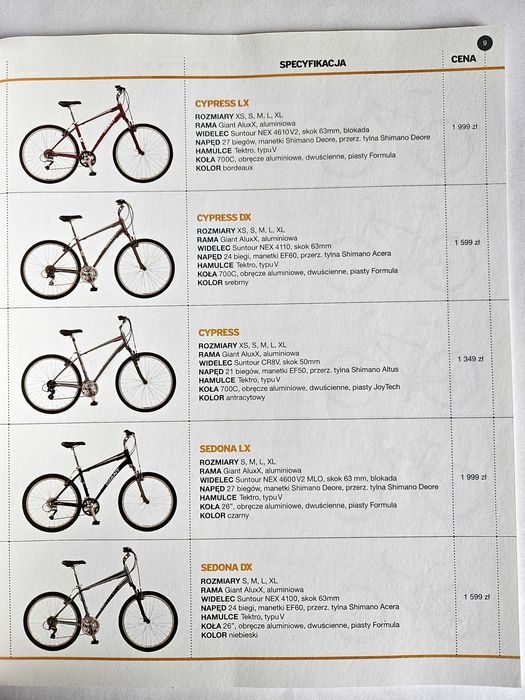 Katalog rowerów GIANT 2010