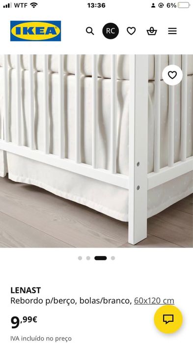 Berço de madeira do  IKEA