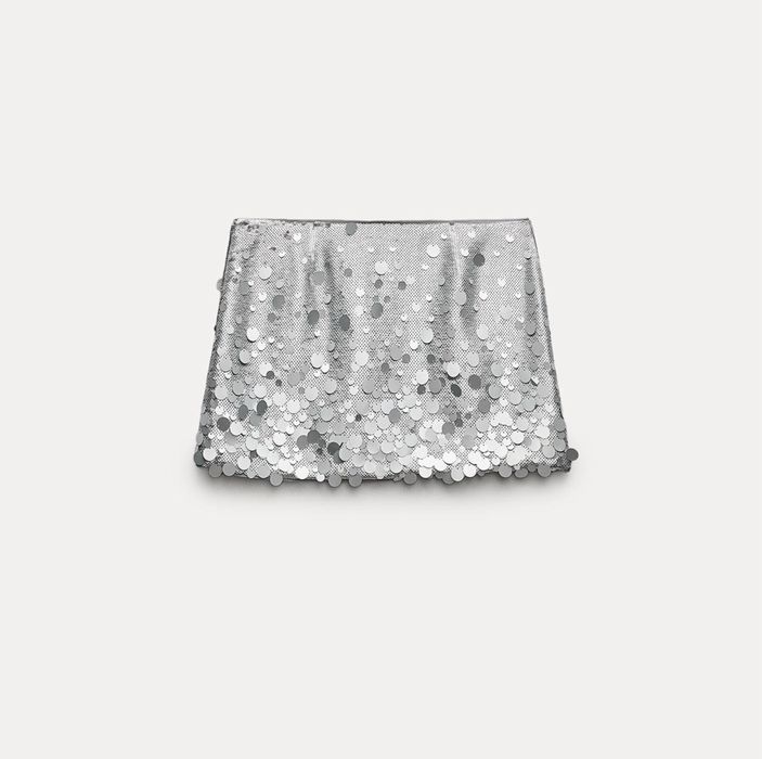 Спідниця з блискітками срібна Zara limited edition