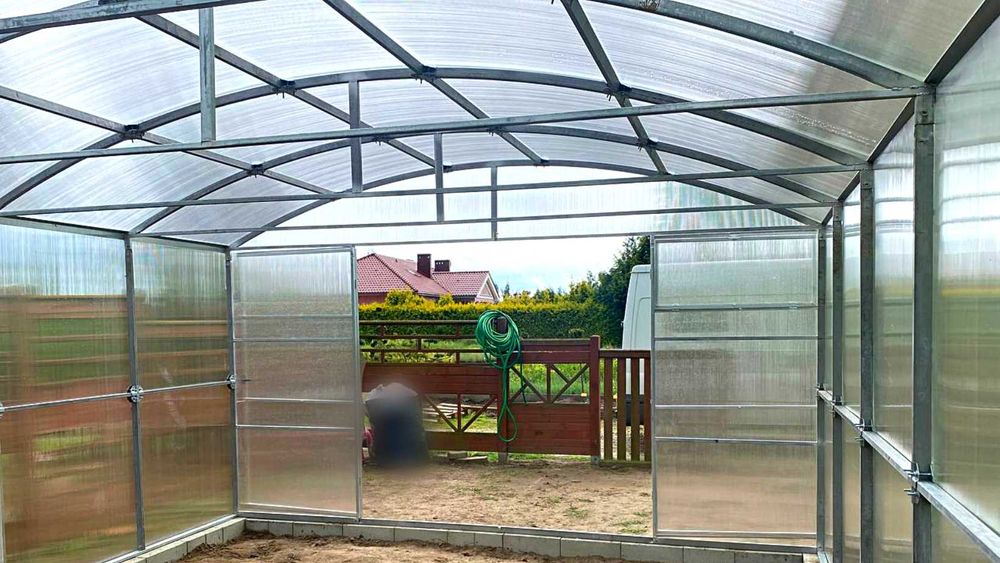 Szklarnia ogrodowa Poliwęglan 6mm 4x4m 4x6 4x8 4x10 4x12 Proste ściany