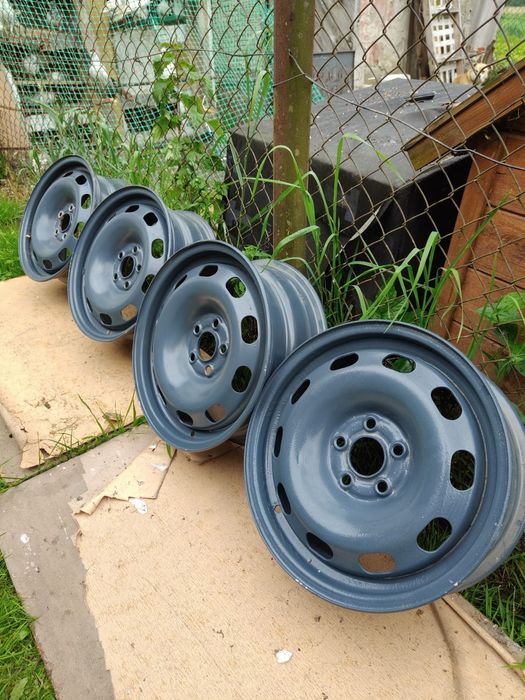 4 Felgi stalowe 15", 5x100, ET43, 6J,  Seat Skoda Audi VW