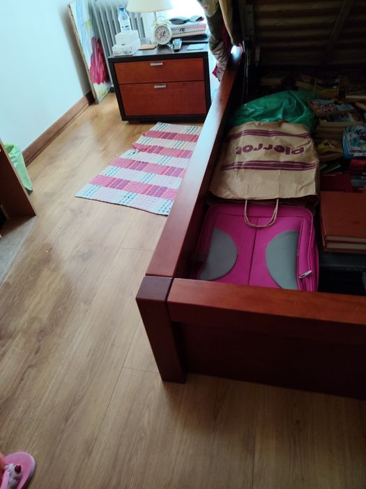 Cama/Somier, colchão  -l king size - Cerejeira maciça