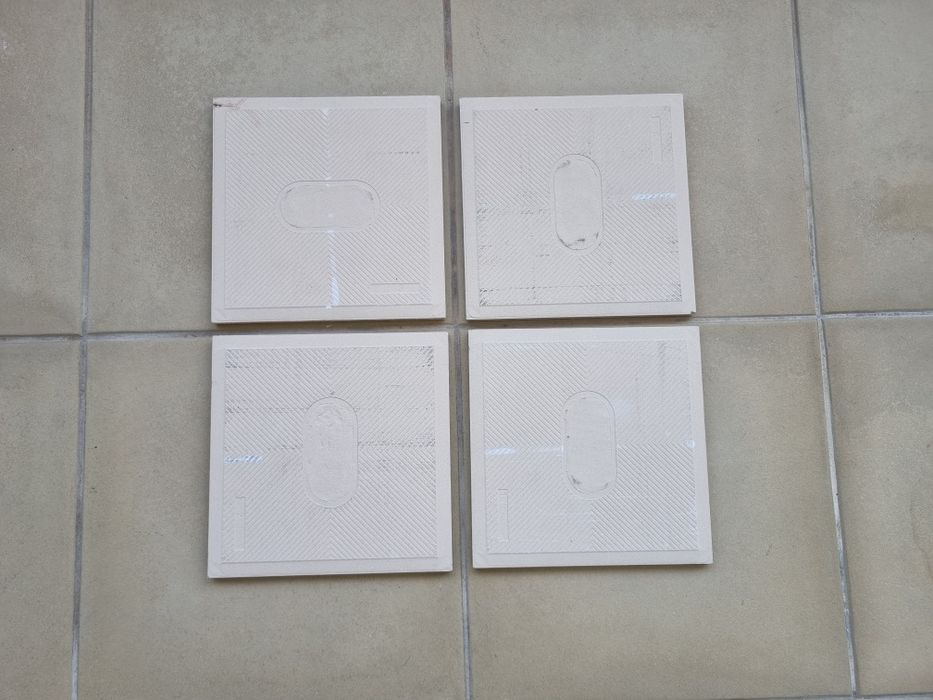 Conjunto 4 azulejos cerâmicos padrão antigo