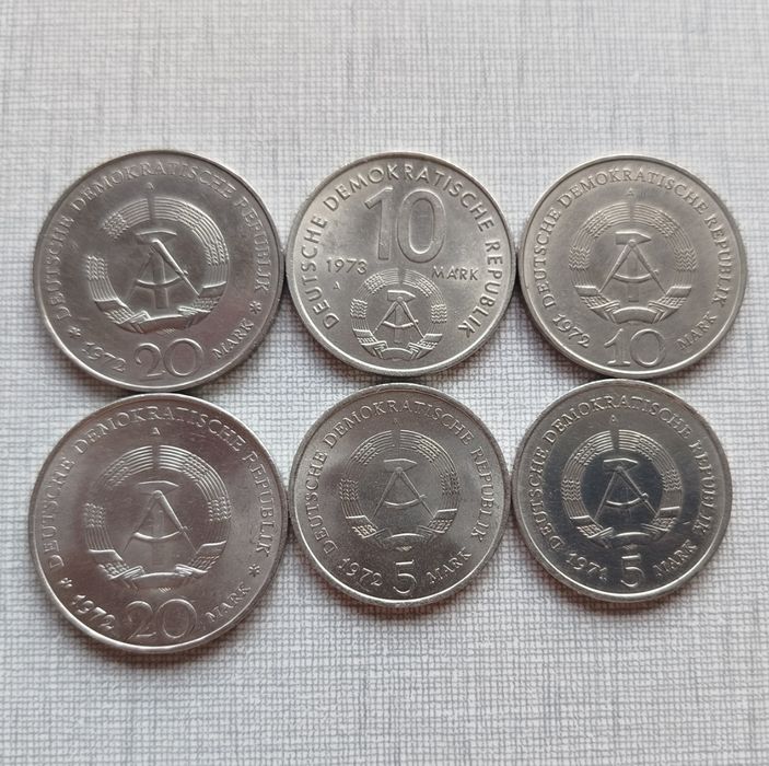 Монеты юбилейные ГДР и СССР, отличное состояние.