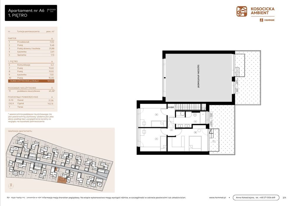 5-pokojowe mieszkanie 101m2 + ogródek