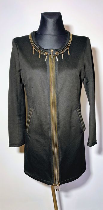 Sukienka mała czarna na zamek prosta długi rękaw r.XL