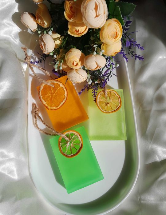 Glicerynowe mydło naturalne pomarańcza cytryna limonka