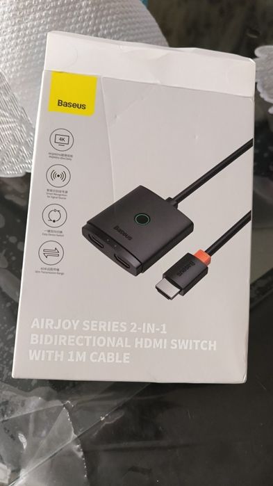 HDMI сплиттер коммутатор 2 порта Baseus 2-in-1 HDMI кабель 1м.4К 60гц