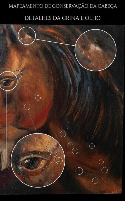 Pintura a Óleo sobre Madeira - Retrato de Cavalo (Assinado "Galma") | Peça de Acervo