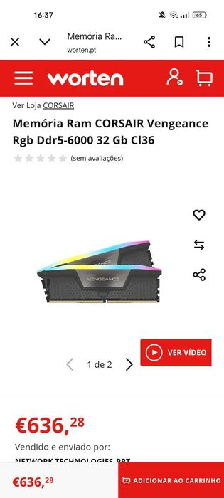 Memória RAM Corsair Vengeance RGB DDR5 NOVO E SELADO