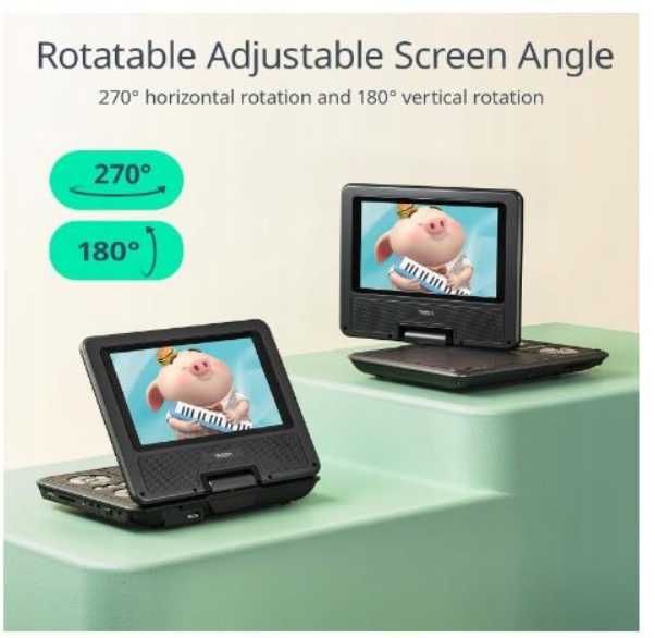 Przenośny Odtwarzacz DVD YOTON 75 cala HDMI USB Ekran Obrotowy